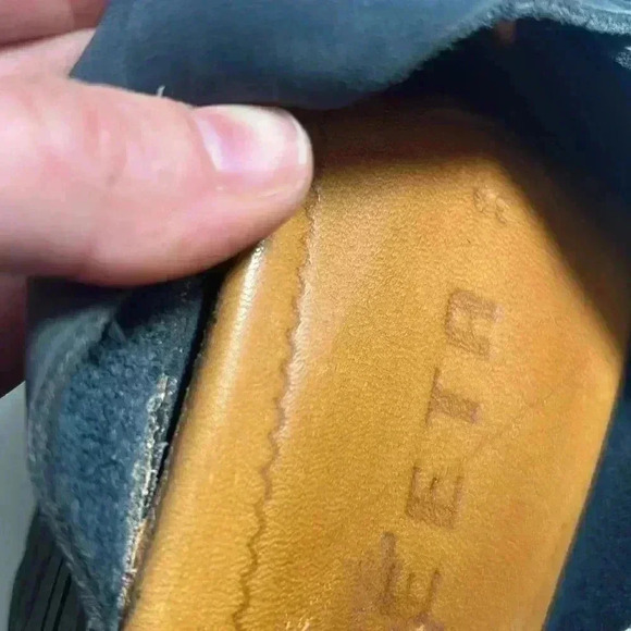 Zeeta Slip On Sandal Size 39 Cross Strap Blue Suede. - Picture 12 of 12